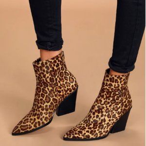 New! Dolce Vita Leopard Calf Hair Ankle Booties